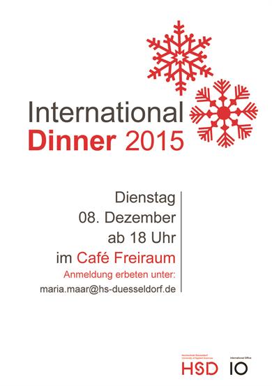 Rote Schneeflocken, International Dinner, am 08. Dezember ab 18 Uhr im Café Freiraum